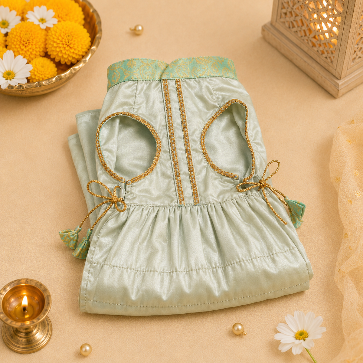 Pets Empire Lehenga Dress for Female  Dogs- Mint Green
