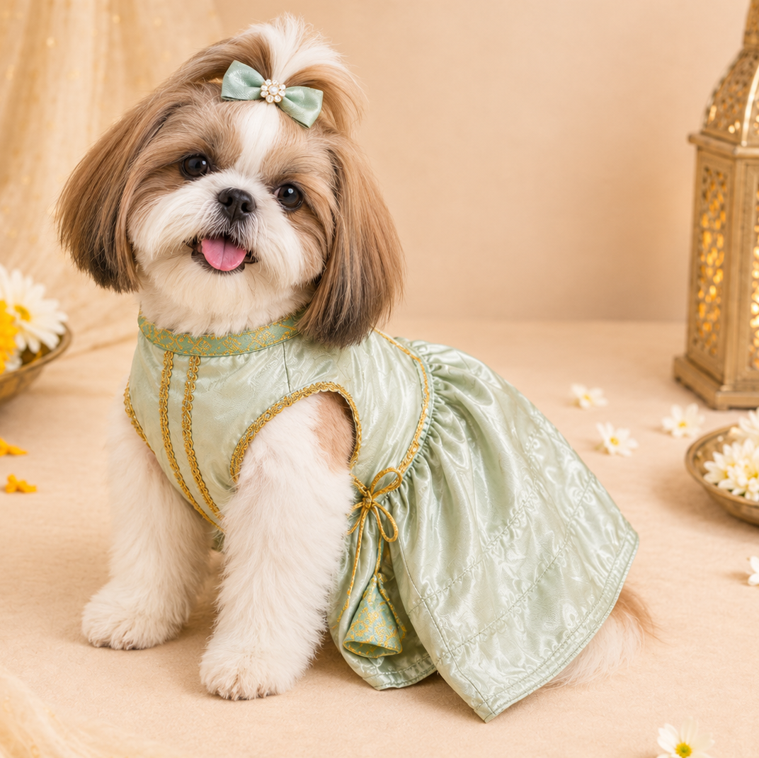 Pets Empire Lehenga Dress for Female  Dogs- Mint Green