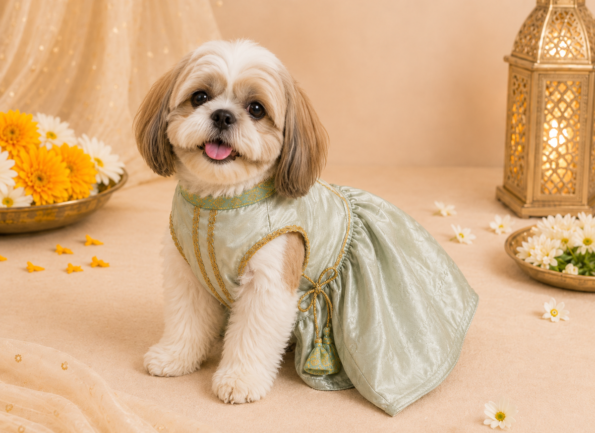 Pets Empire Lehenga Dress for Female  Dogs- Mint Green