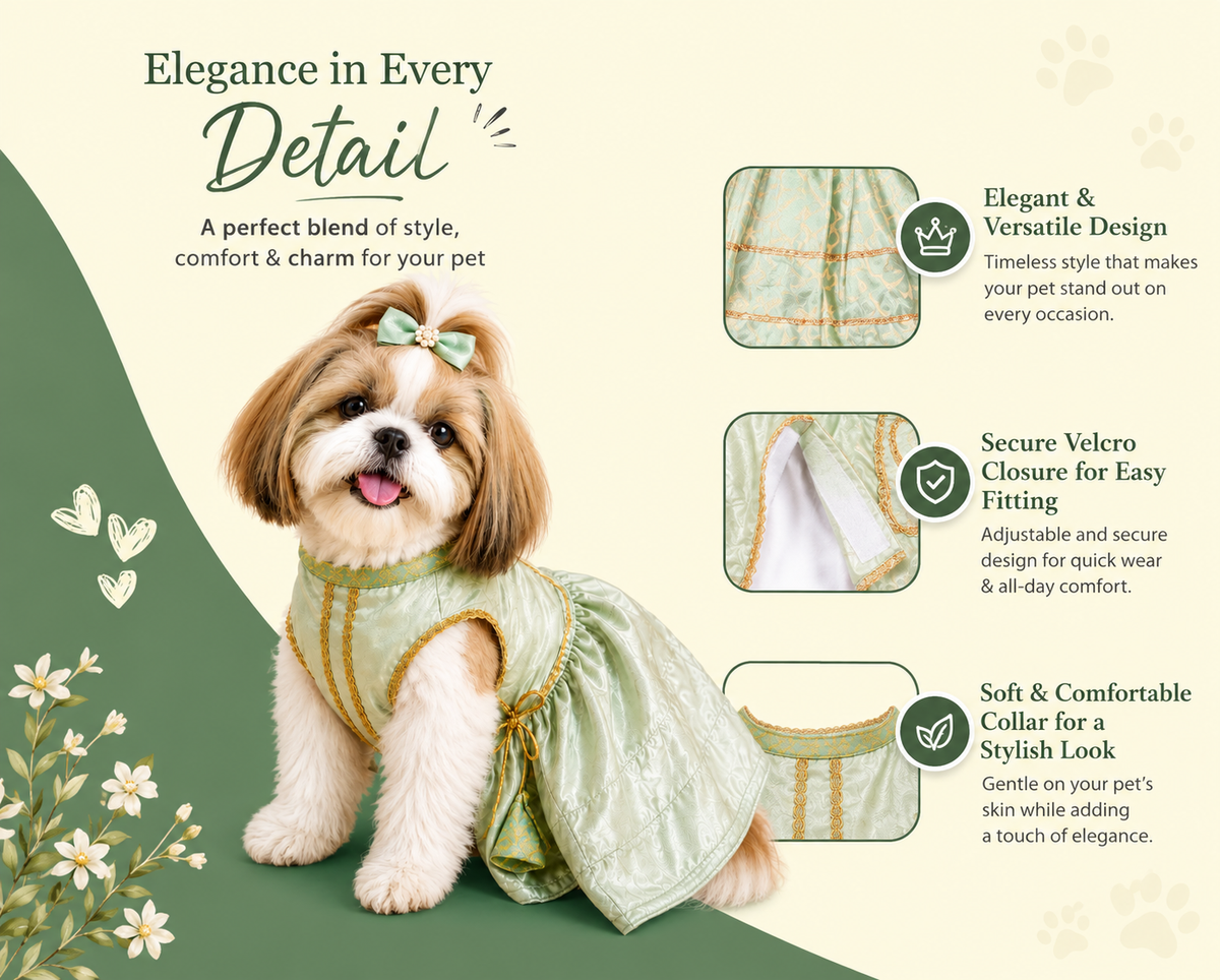Pets Empire Lehenga Dress for Female  Dogs- Mint Green