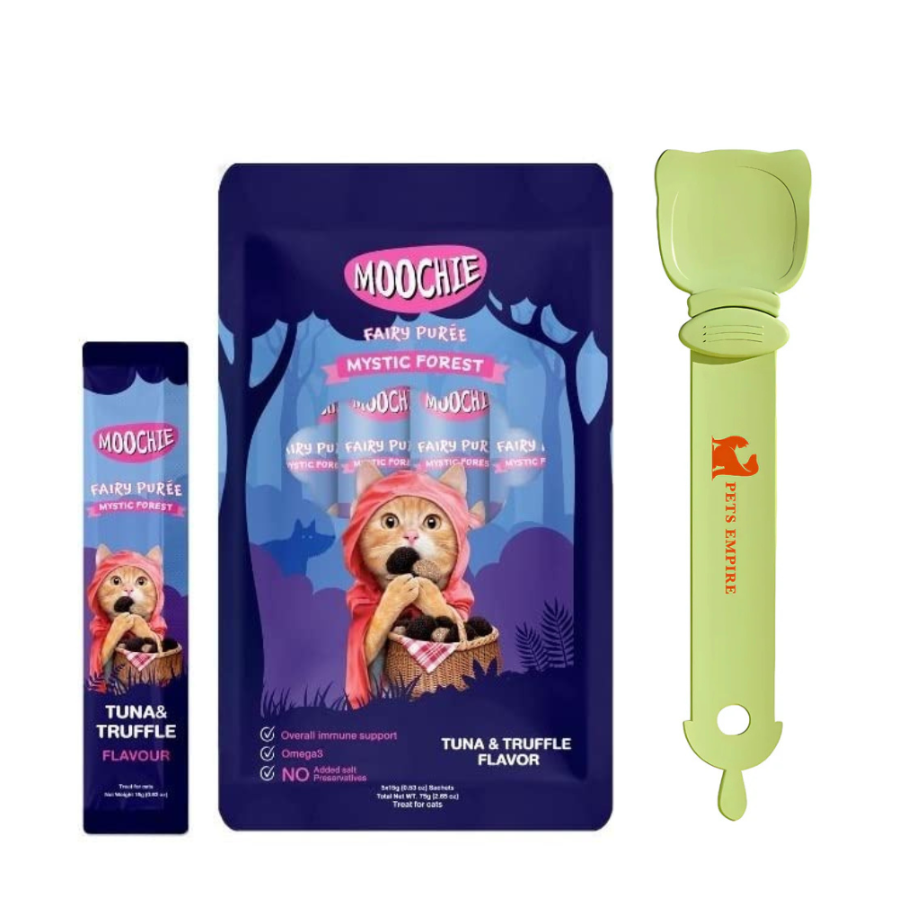 Pets Empire Spoon & Moochie Creamy Treat Tuna & Truffle Combo for Cats (5pcsx15gm each)