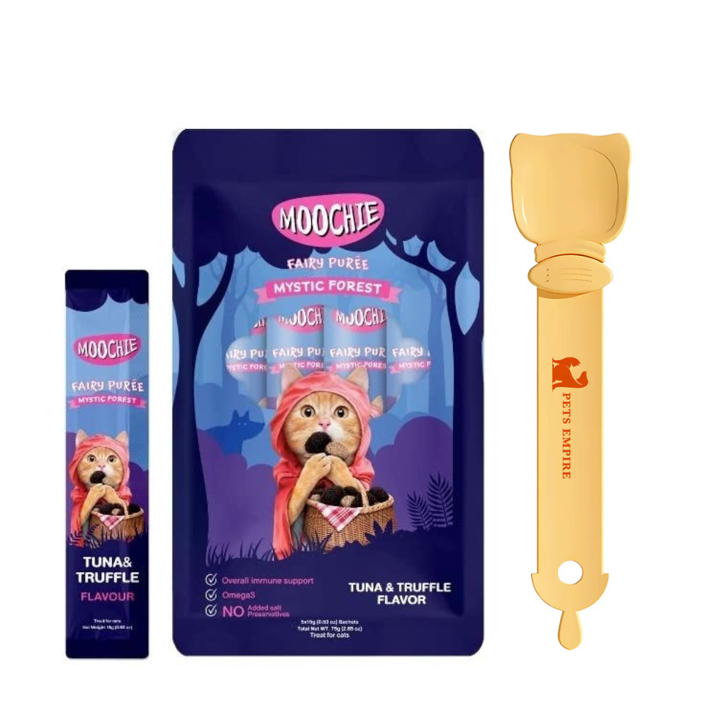 Pets Empire Spoon & Moochie Creamy Treat Tuna & Truffle Combo for Cats (5pcsx15gm each)