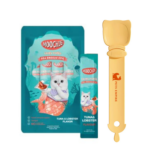 Pets Empire Spoon & Moochie Creamy Treat Tuna & Lobster Combo for Cats (5pcsx15gm each)