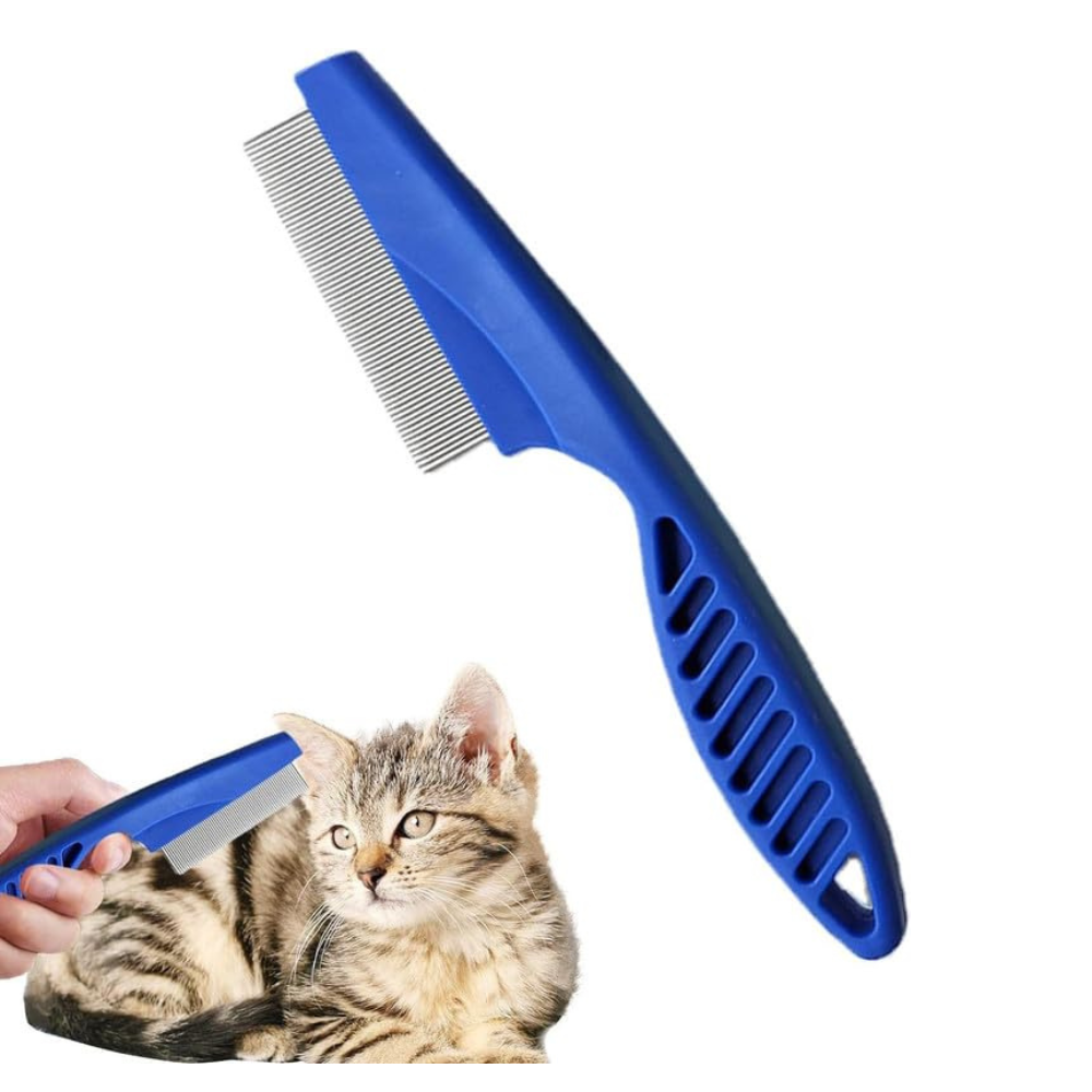 Pets Empire 2-in-1 Flea Comb & Silicone Bath Brush for Dogs & Cats