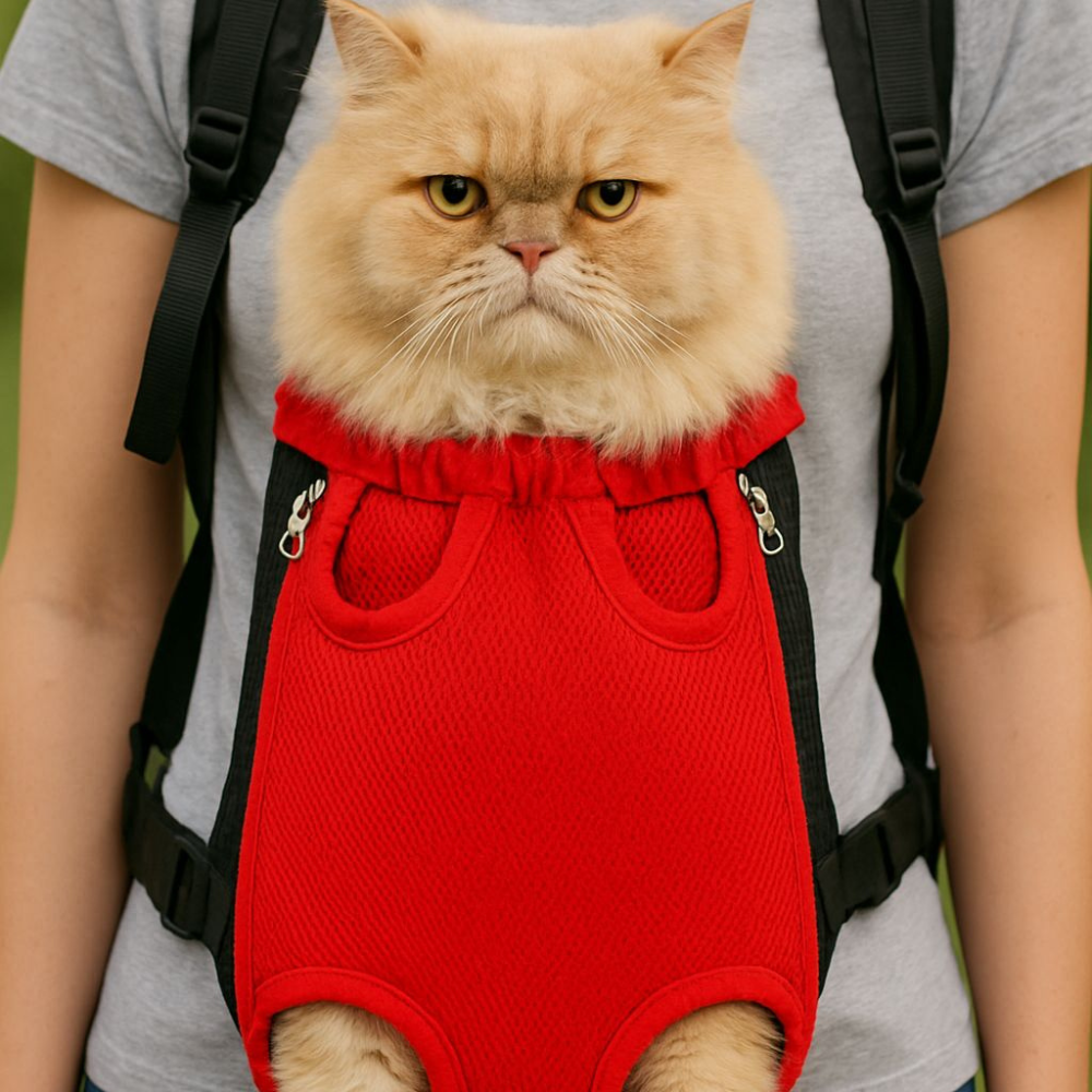 Pets Empire  Carrier Backpack For Puppies & Cats (Red)