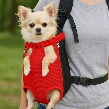 Pets Empire  Carrier Backpack For Puppies & Cats (Red)