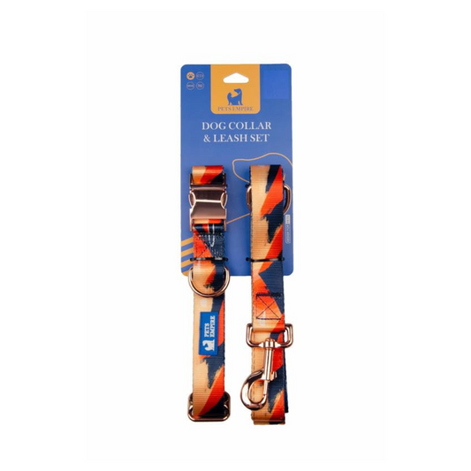 PETS EMPIRE Forestta Dog Collar & Leash Set with Bow (X-LARGE)