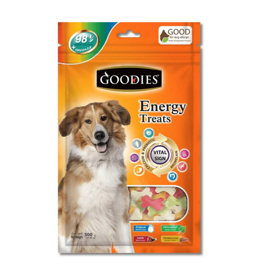 Goodies Energy Treats Mixed Flavour Bone Shaped Dog Treats 500g