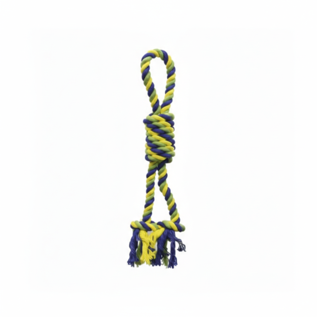 PETS EMPIRE  Natural Rope Toffee Toy 2  knots For Dogs