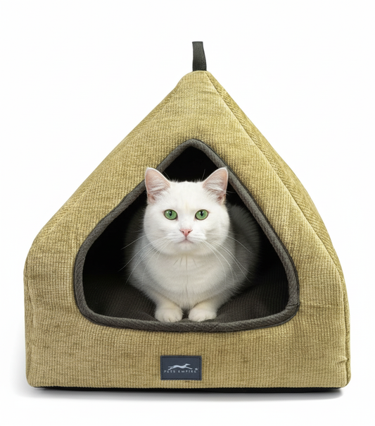 Pets Empire Soft Fabric Comfortable Hut Bed for Cats, Kittens and Puppies
