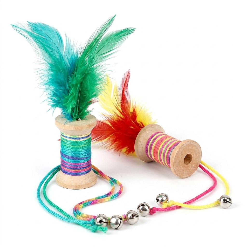 Pets Empire Cat Feather Toys, Rolling Bell ( Pack Of 2)
