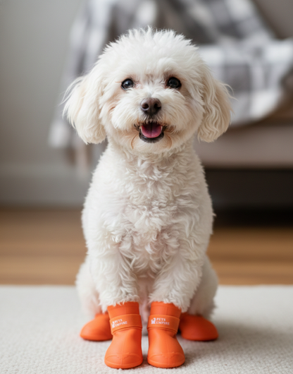Pets Empire Waterproof Silicone Dog Shoes-Orange