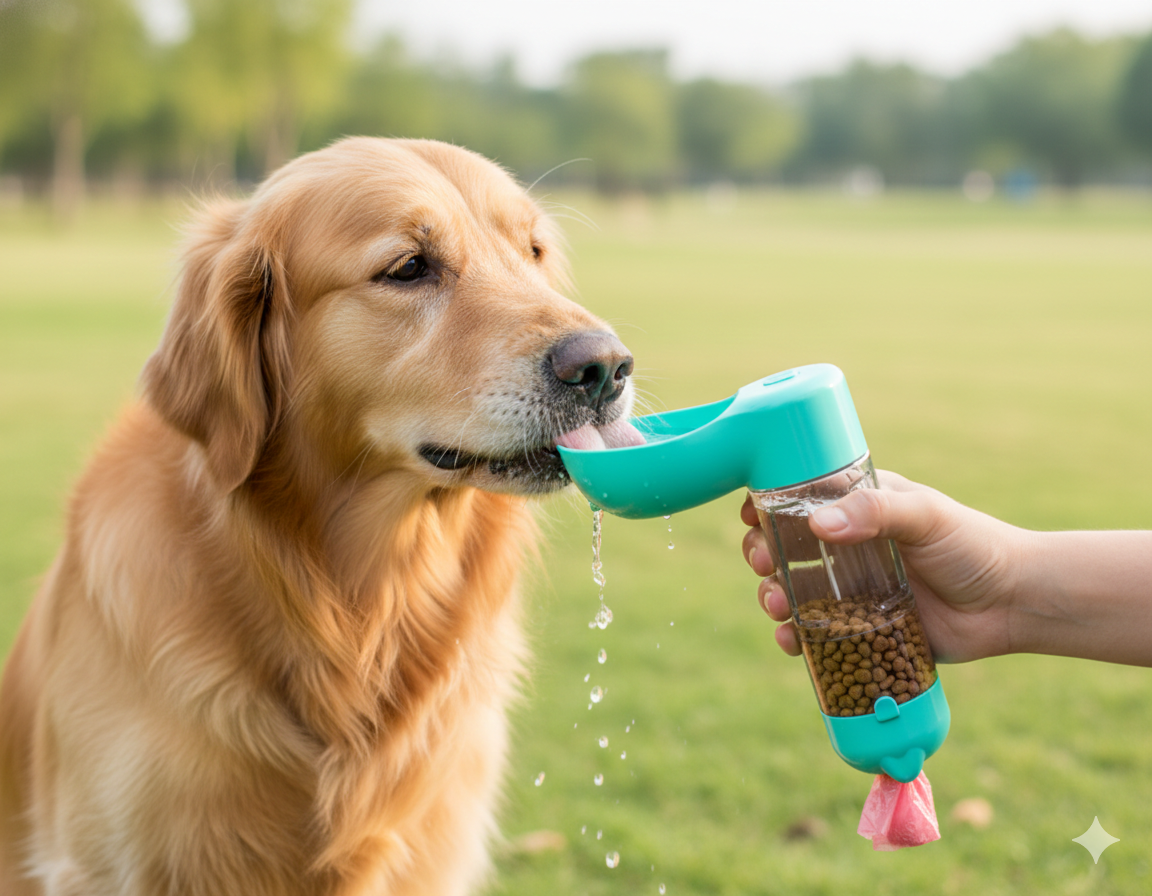 Pets Empire Multifunctional pet travel cup Portable dog water feeder (300ml)