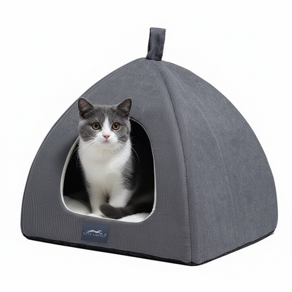 Pets Empire Soft Fabric Comfortable Hut Bed for Cats, Kittens and Puppies-Black