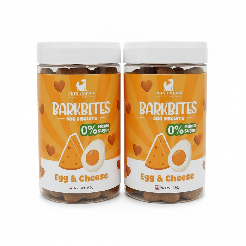 Pets Empire barkbites Egg & Cheese Biscuit Jar- 350g