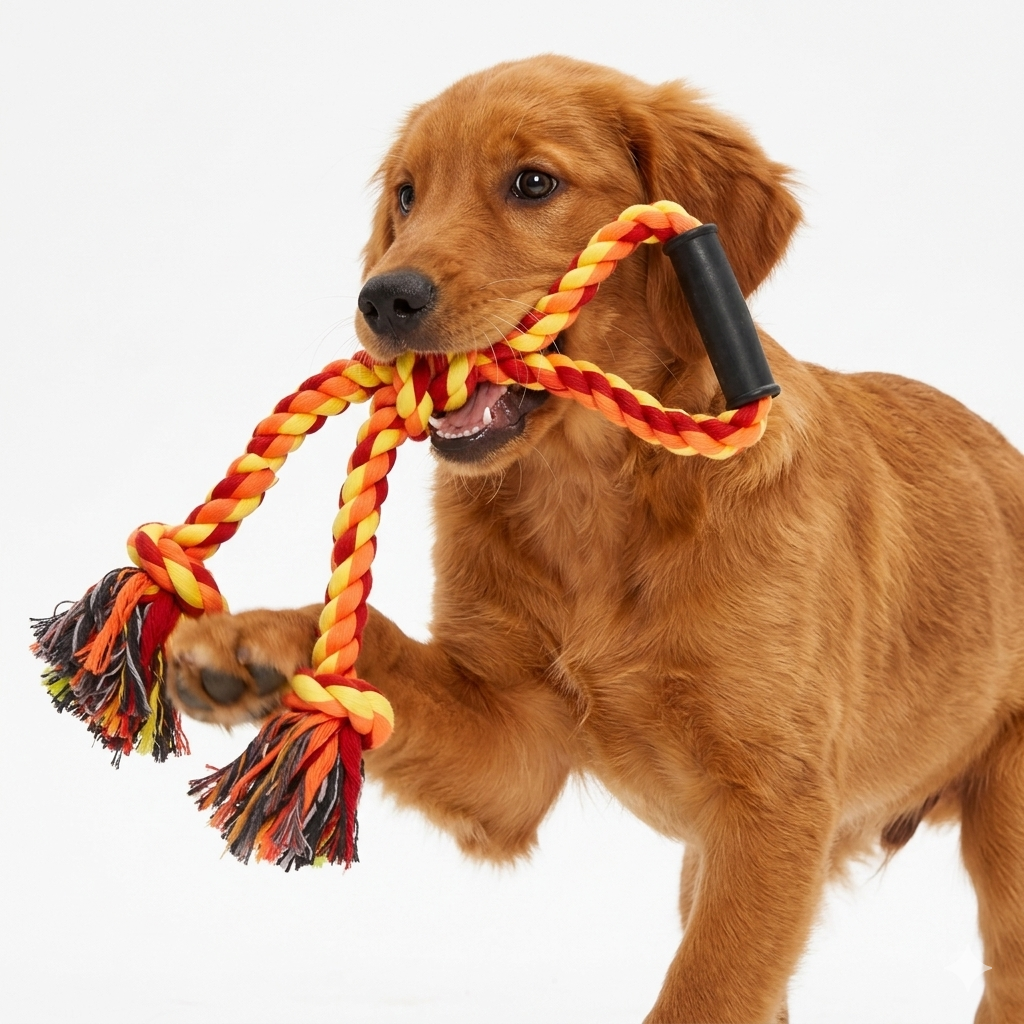 PETS EMPIRE Teeth Cleaning Natural Cotton Rope Dog Toy For Large Breed