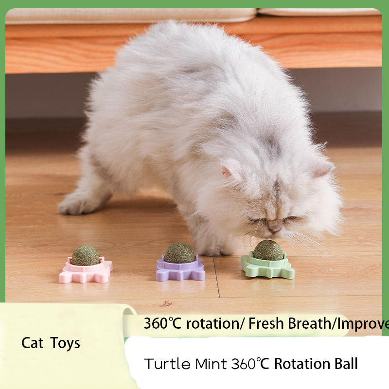 PETS EMPIRE Catnip Wall Ball Teeth Cleaning Cat Toy (Pack of 3)