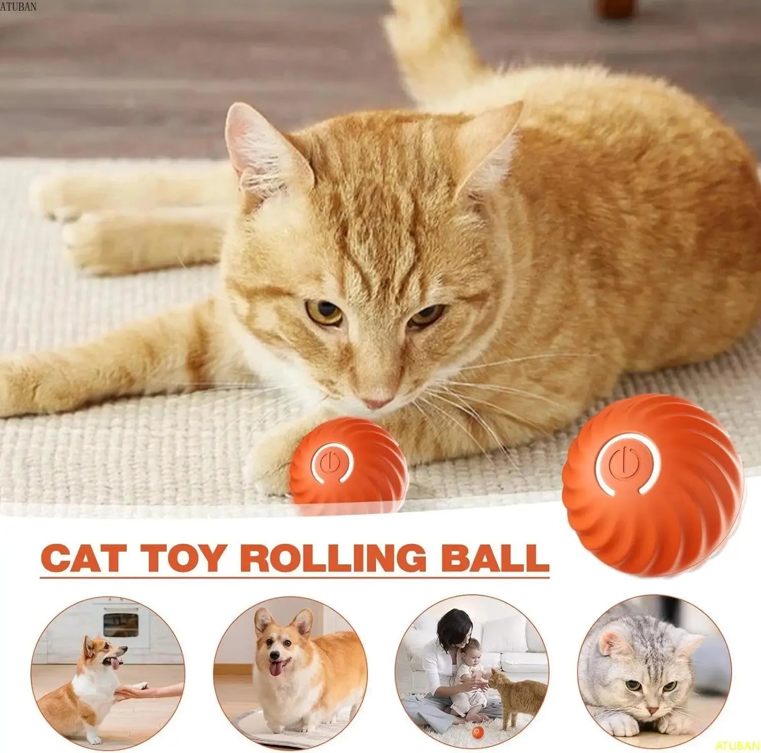 Pets Empire Automatic Rotating Ball Toy for Dogs