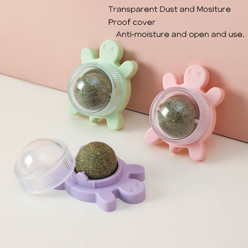 PETS EMPIRE Catnip Wall Ball Teeth Cleaning Cat Toy (Pack of 3)