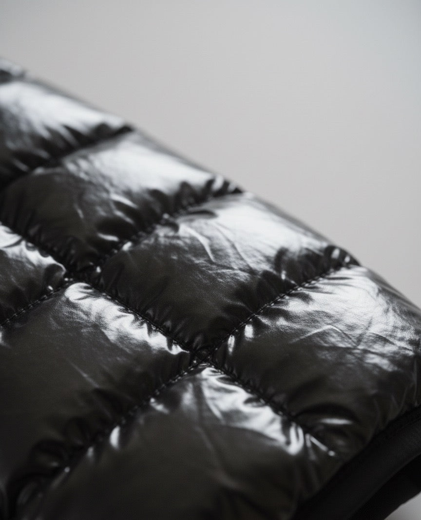 Pets Empire Metallic Black Puffer Jacket for Small Dogs (Full)