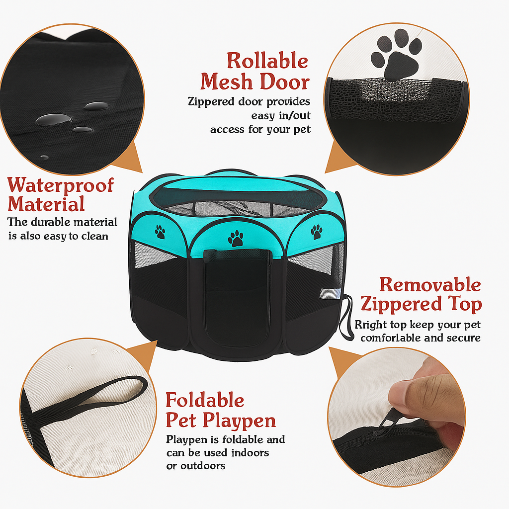 Pets Empire Cat & Puppy Playpen- Portable