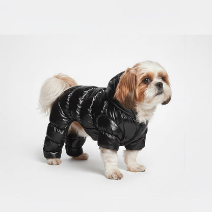 Pets Empire Metallic Black Puffer Jacket for Small Dogs (Full)