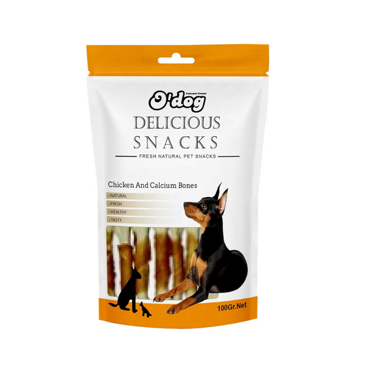 O'Dog Chicken and White Calcium Bone Treats for Dog (100 gm) (Buy 1 Get 1 Free)
