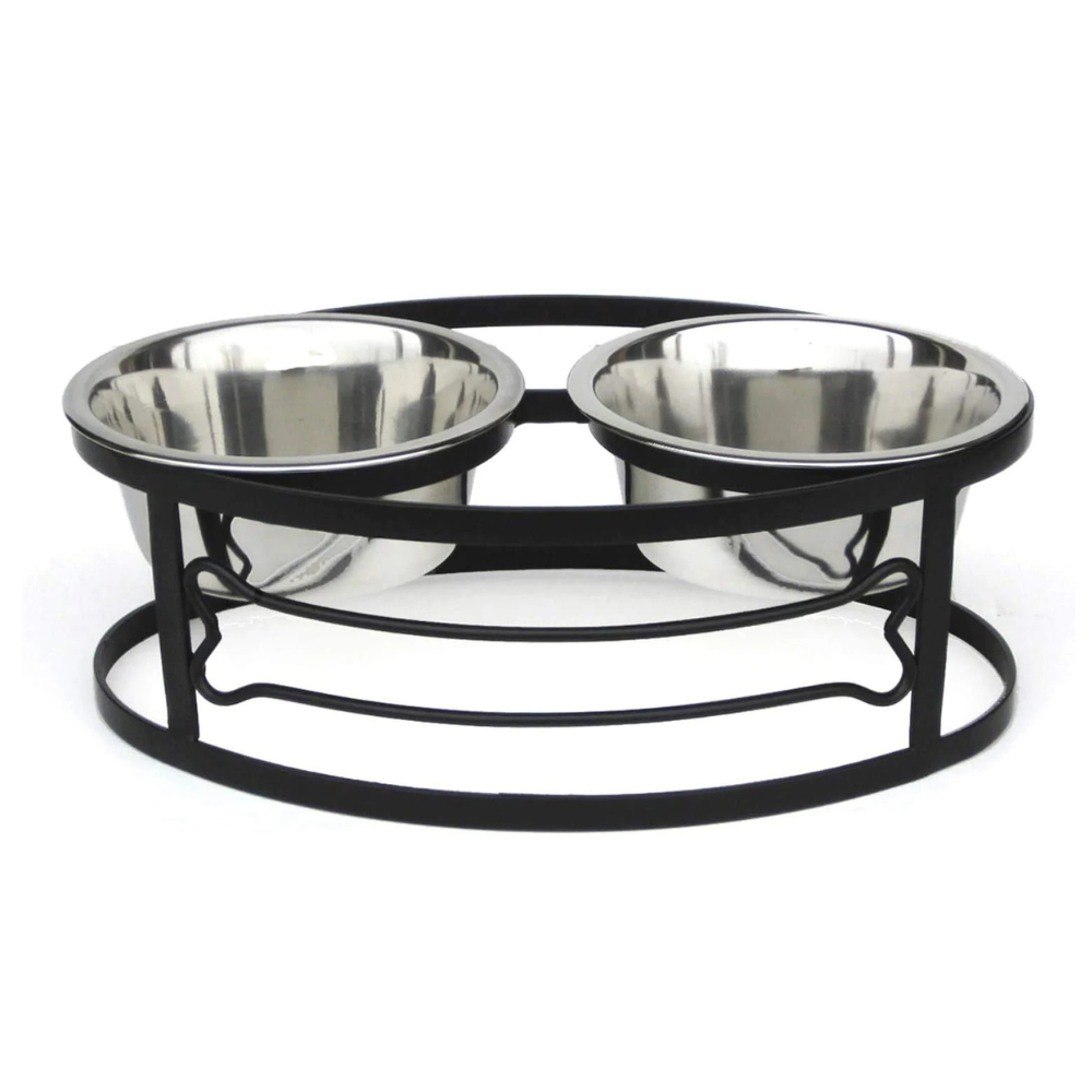 Pets Empire Bone Shape Metal Double Diner