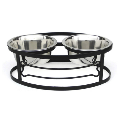 Pets Empire Bone Shape Metal Double Diner