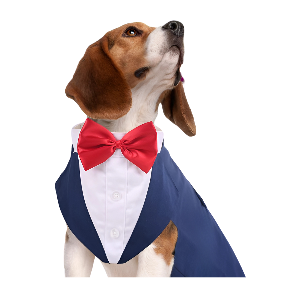 Pets Empire Dog Tuxedo Dress Suit Bandana Set( Navy Blue Colour)