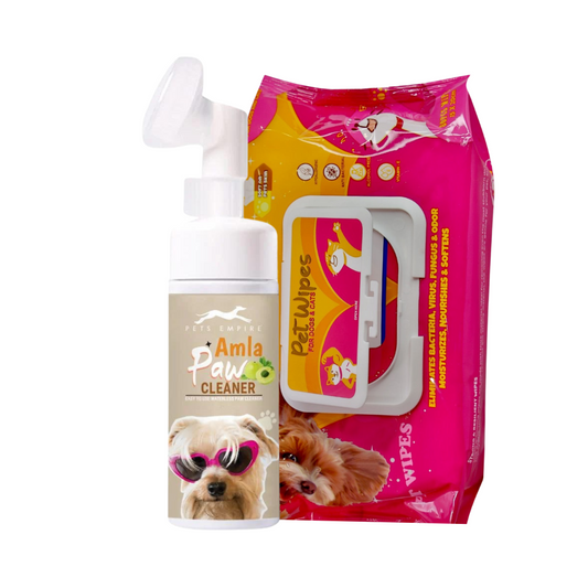 Pets Empire Paw Essential COMBO (Amla Paw Cleaner & Pet Wipes )
