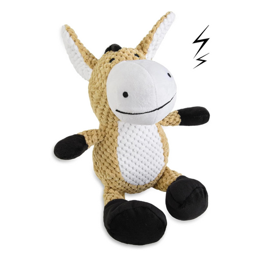 PETS EMPIRE Donkey Squeaky Plush Soft Chew Toy for Dogs 1 Pc