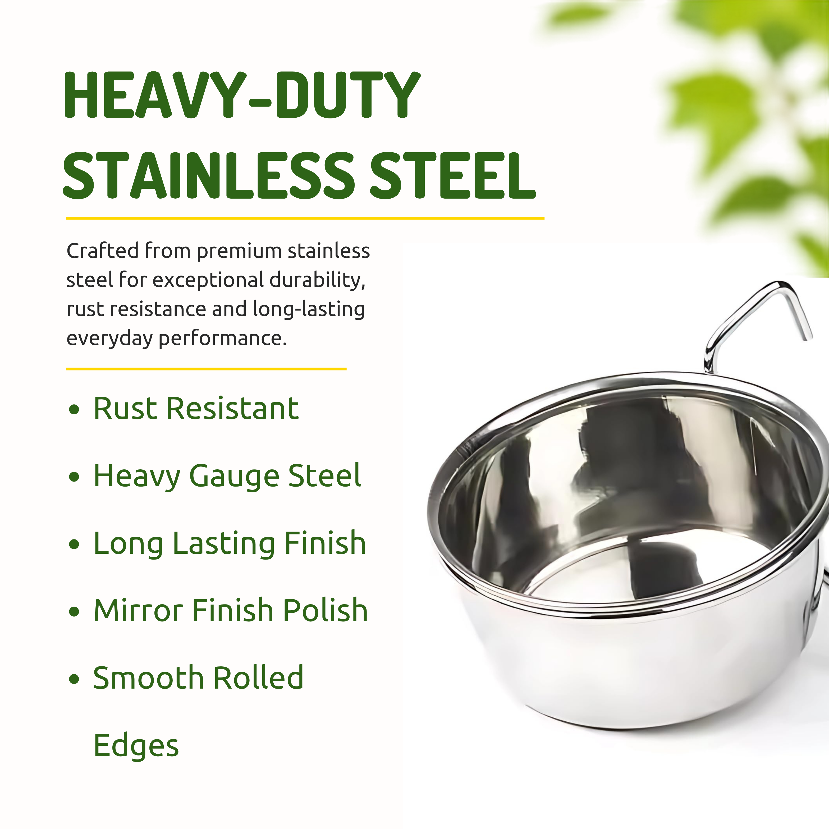 Pets Empire Steel Coop Cup Feeder Bowl with Hook Holder For Birds 1 Piece