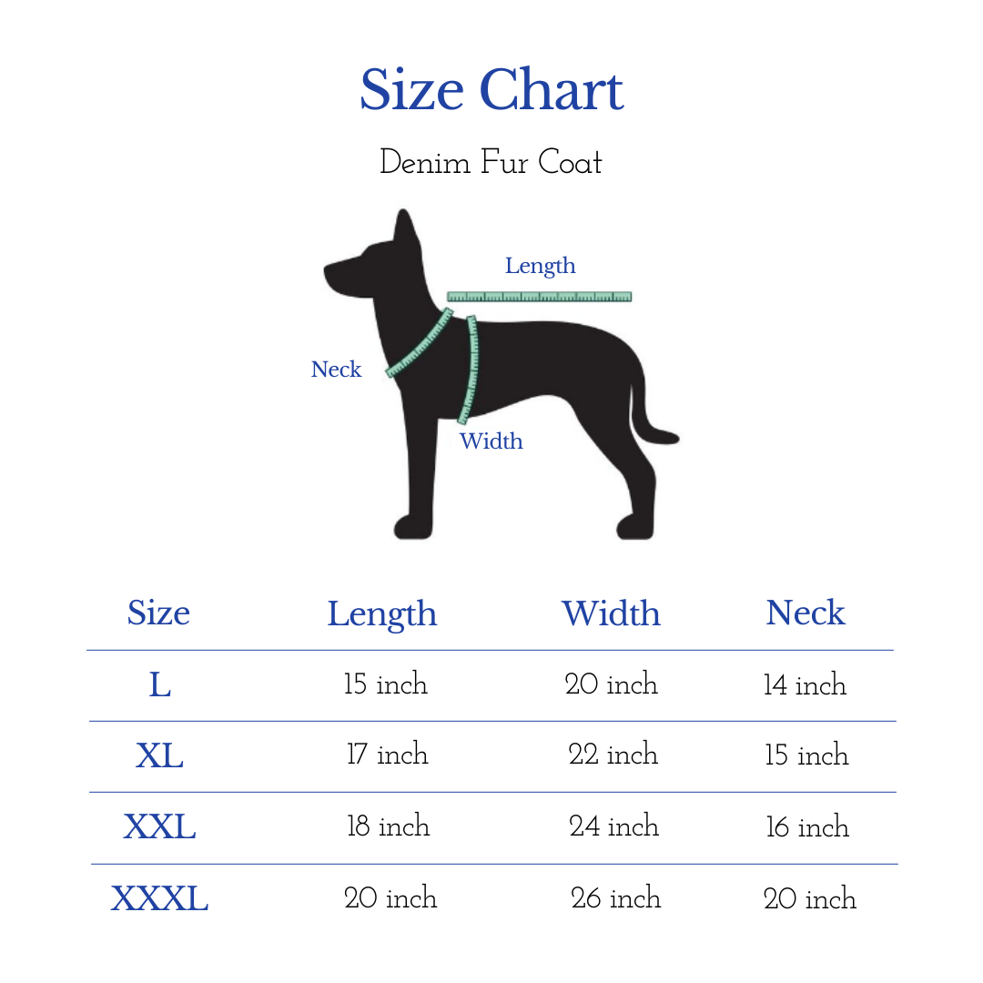 Pets Empire Fleece Denim Jacket for small to medium dogs - Dark Blue