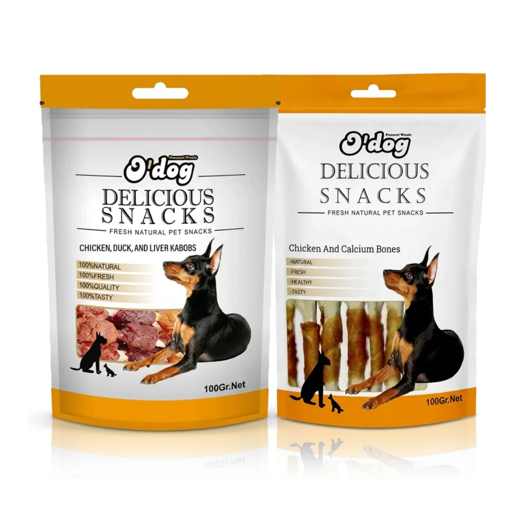 O'Dog Combo of Chicken Calcium Bones &  Liver Kabobs Treats For Dog 100g