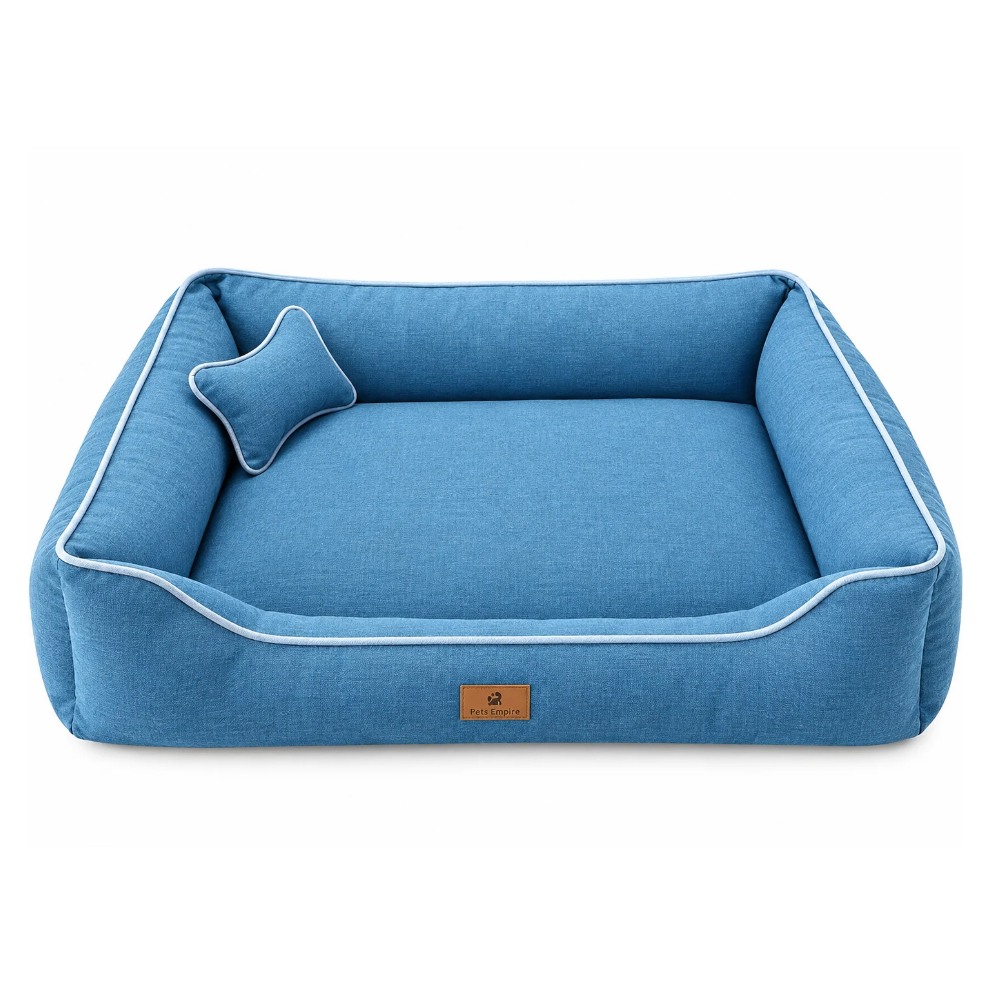 Pets Empire Cozy Luxury Denim Bed for Dogs- Light Blue