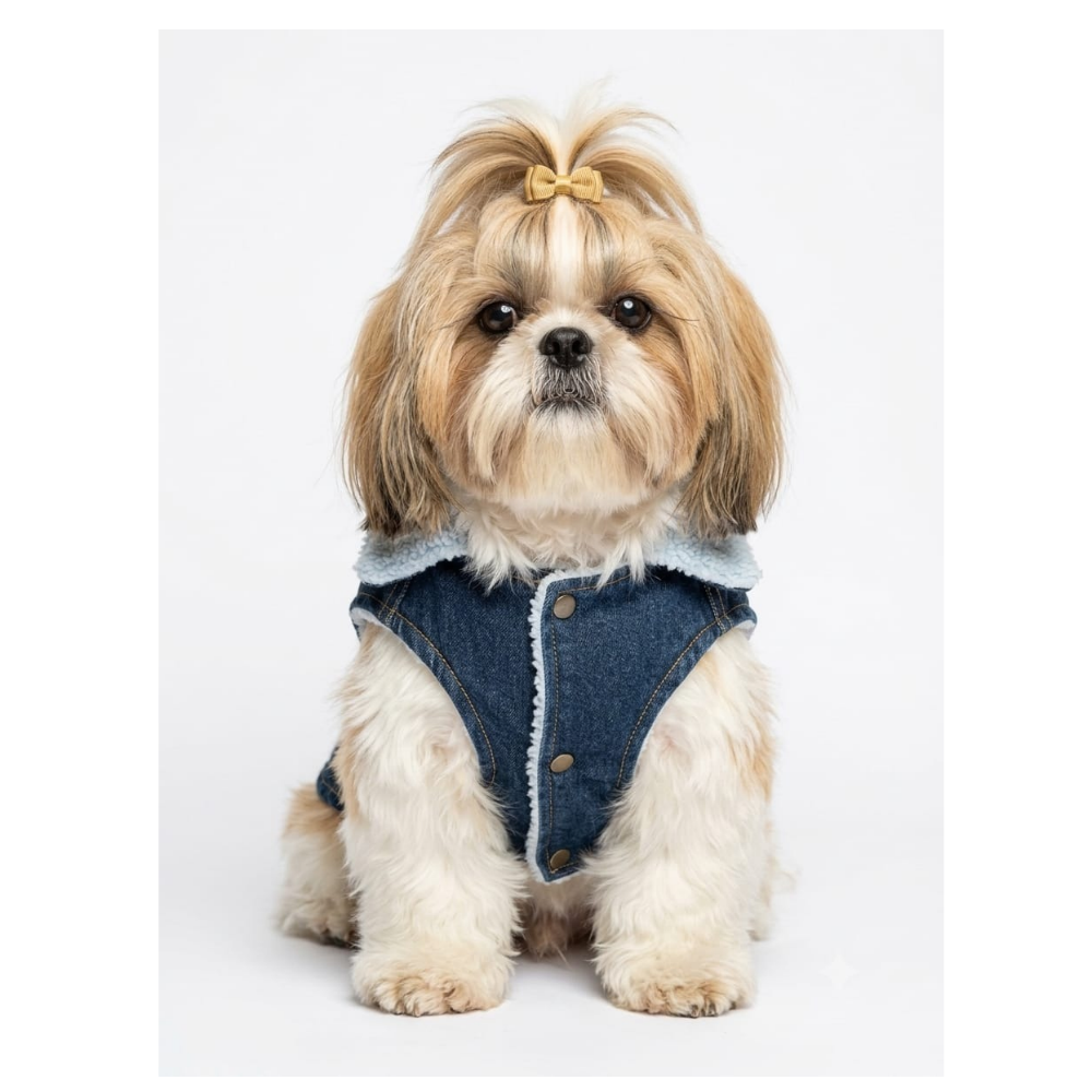 Pets Empire Cozy Denim Dog Jacket - Dark Blue