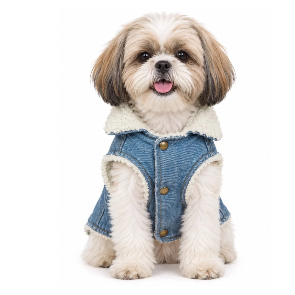 Pets Empire Cozy Denim Dog Jacket- Light Blue