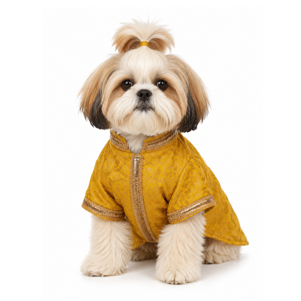 Pets Empire Premium Ethnic Kurta For Small Dogs- Yellow