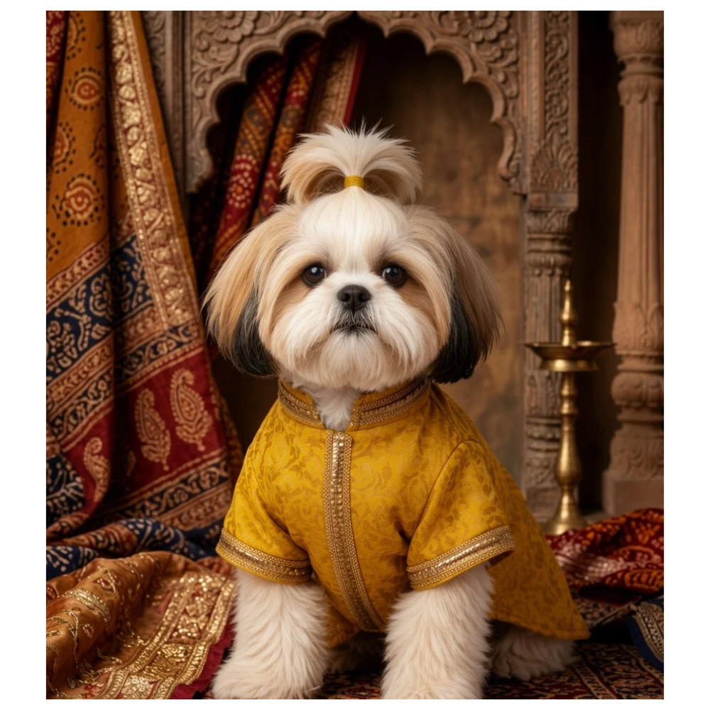 Pets Empire Premium Ethnic Kurta For Small Dogs- Yellow