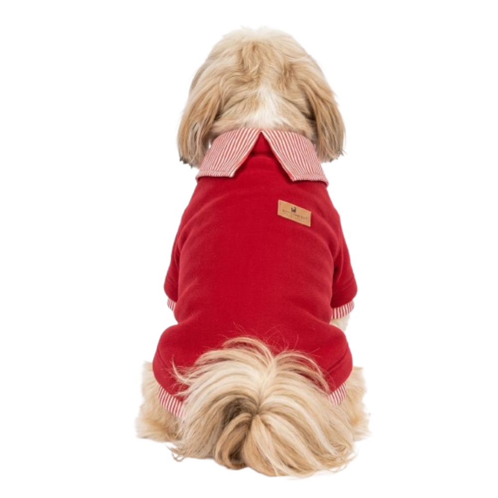 Pets Empire Red Sweatshirt Striped Collar & Cuffs