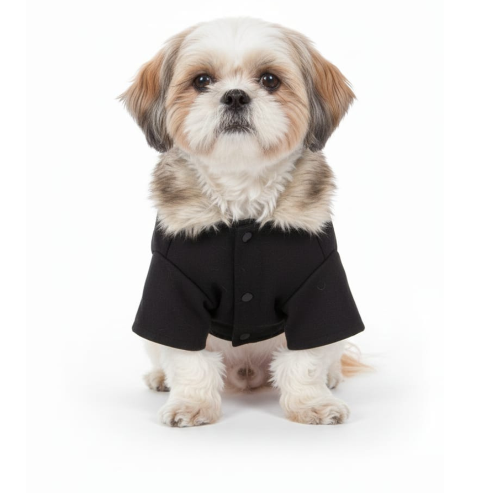 Pets Empire Black Furr Trench Coat