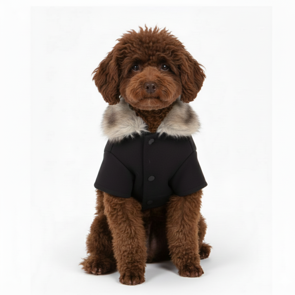 Pets Empire Black Furr Trench Coat