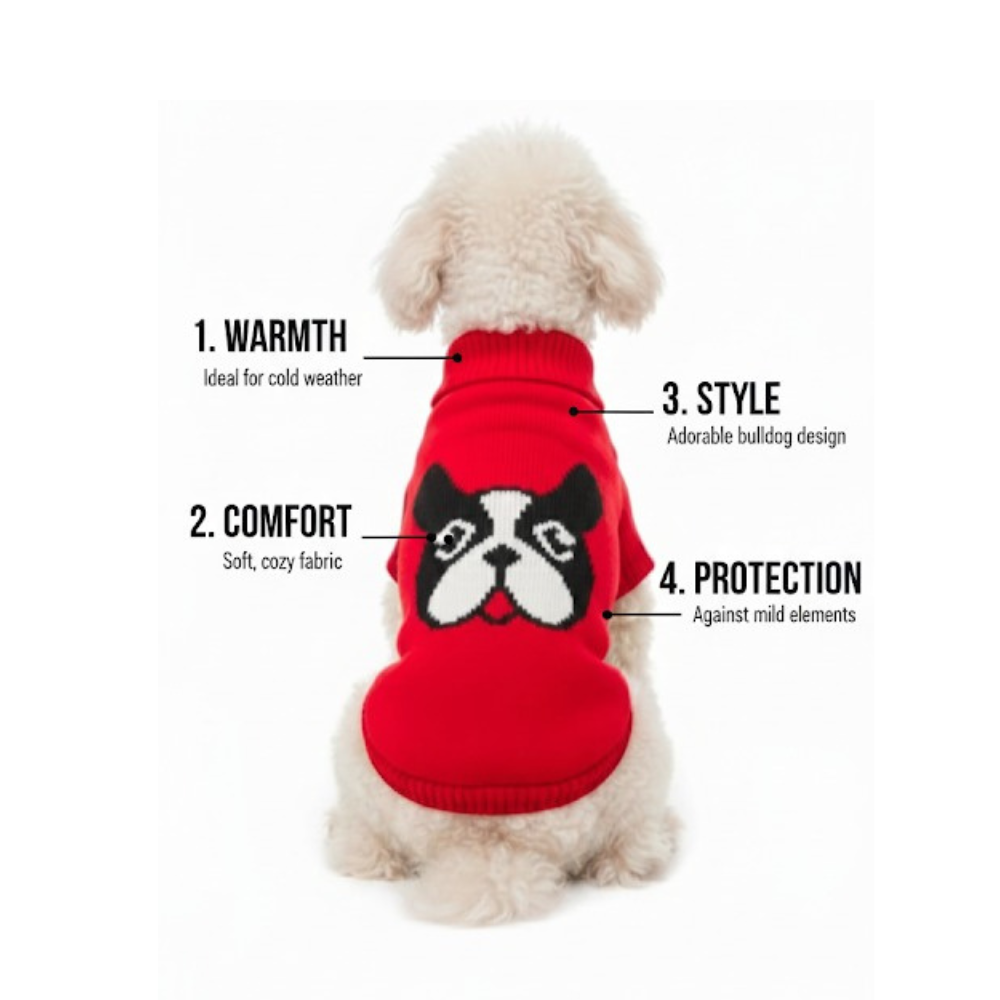Pets Empire  Imported Sweater For Small Breed Dogs- Red