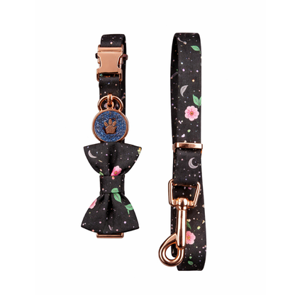 PETS EMPIRE BLOOMED FLORAL COLLAR & LEASH WITH BOW FOR DOGS