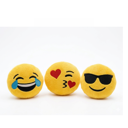 Pets Empire Emoji Rattle Plush Toy for Dogs (3 pc)