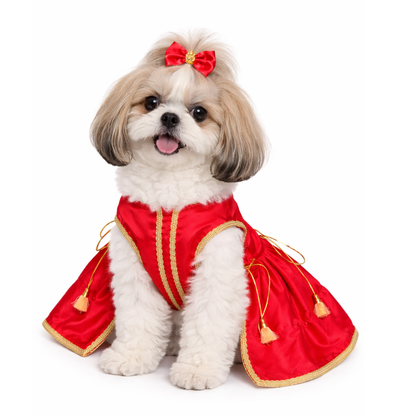 Pets Empire Lehenga Dress for Female  Dogs- Red