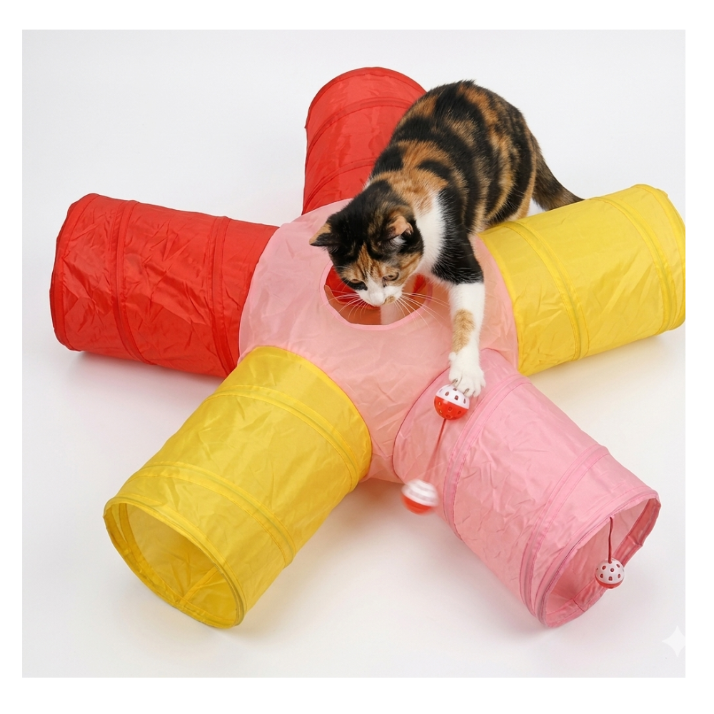 Pets Empire Five Way  Collapsible Cat Tunnel Toy