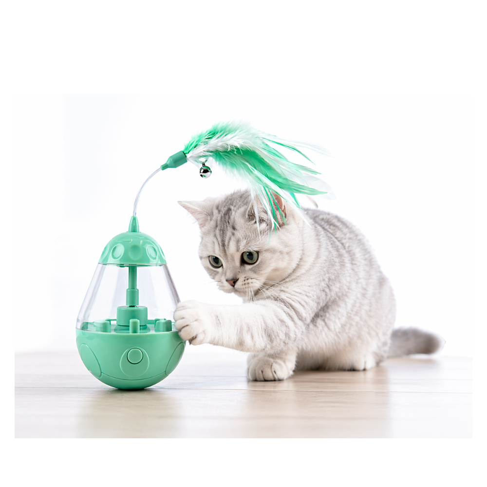 Pets Empire Cat Automatic Electric Tumbler Leakage Food Dispenser Toy (color may vary)