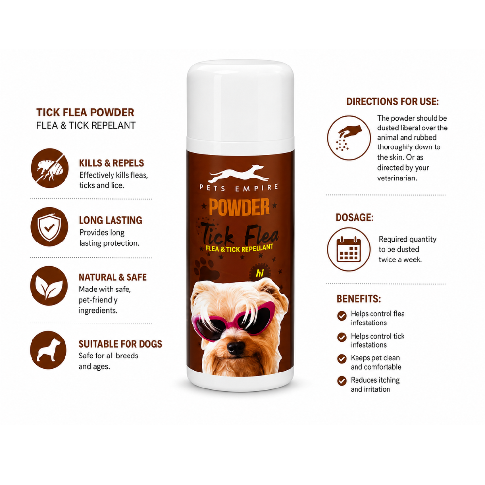 Pets Empire Tick & Flea Dog Powder – (Pack of 2)